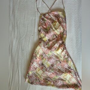 Altard State mini dress with lace up back size L